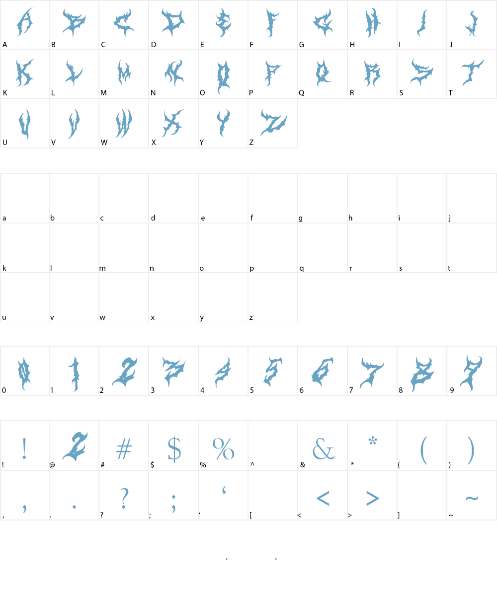 Art Dystopia Font Character